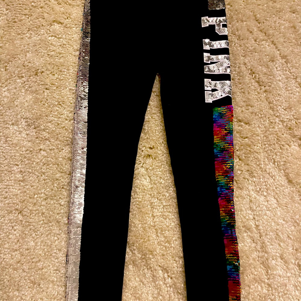 Victoria’s Secret bling leggings.